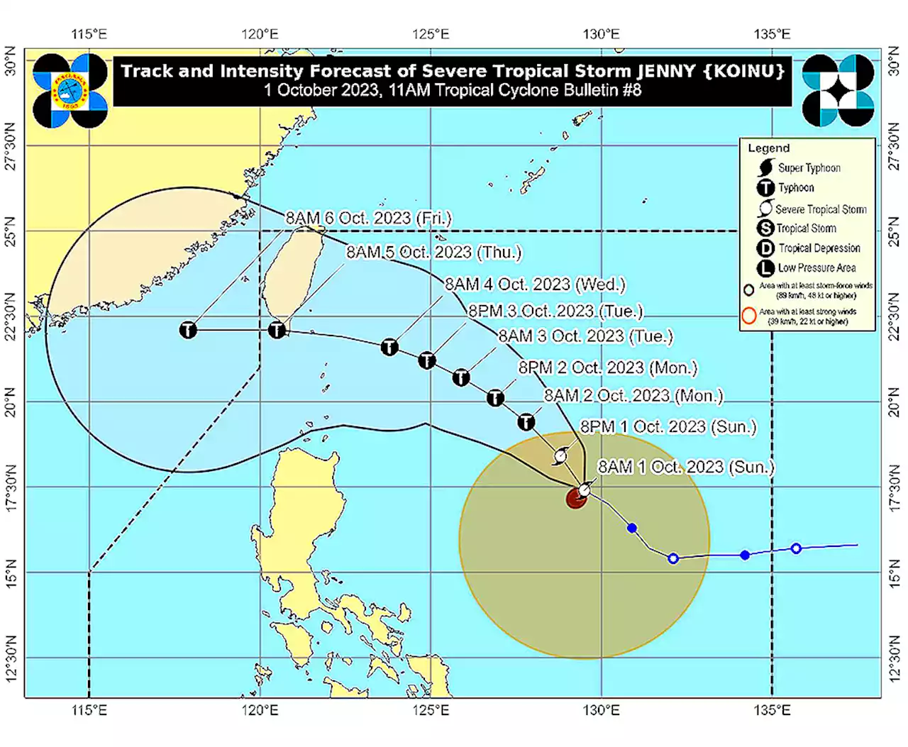 ‘Jenny’ becomes typhoon, Signal No. 1 over Batanes