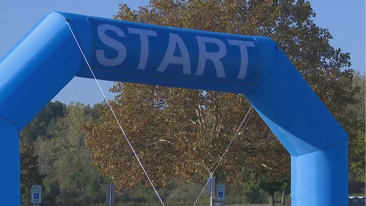 Community members walk together for suicide prevention