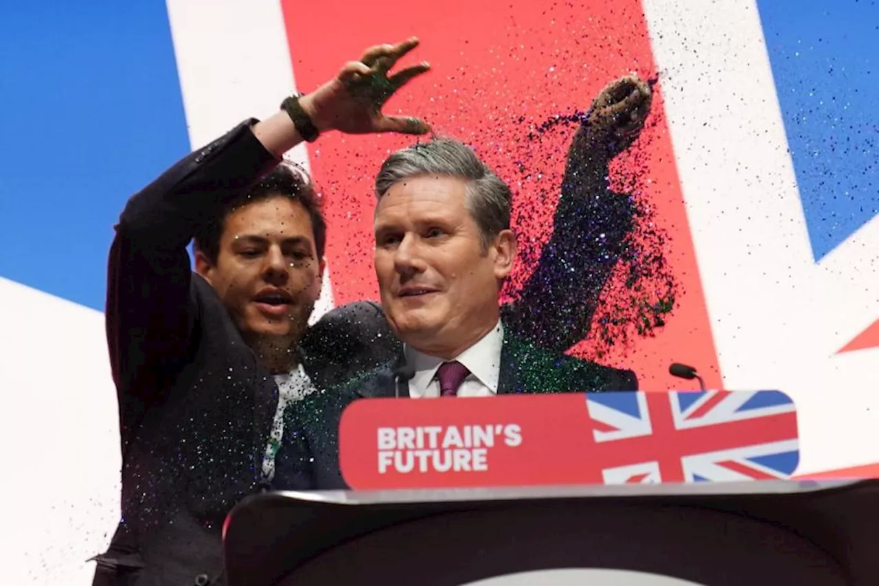 Sir Keir Starmer’s Labour conference speech disrupted by glitter protester