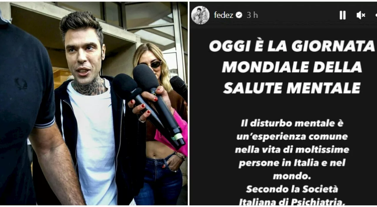 Fedez e la Giornata Mondiale della Salute Mentale: «Non si fa abbastanza, il disagio accomuna molte persone»