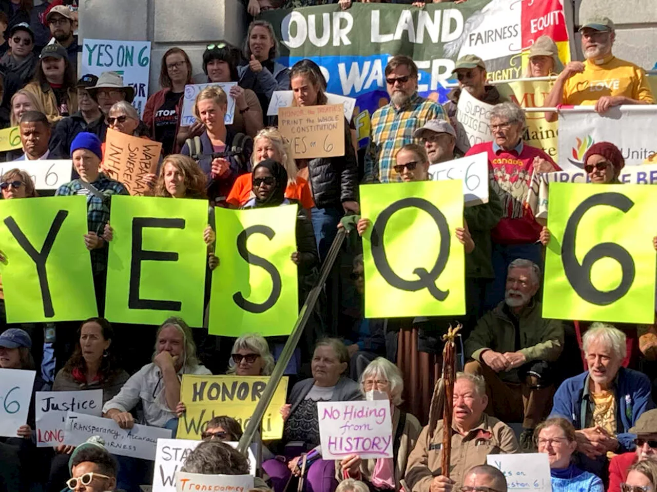 Indigenous Peoples Day rally urges Maine voters to restore tribal treaties to printed constitution | WBUR News