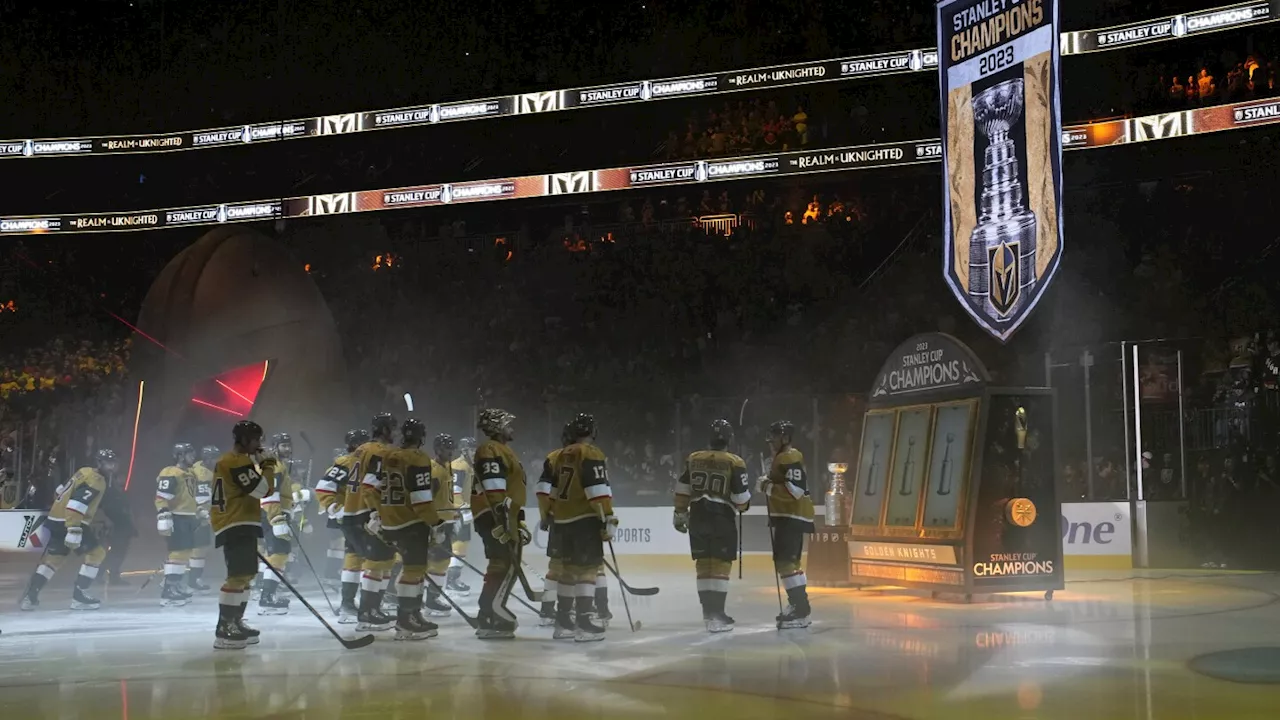 Golden Knights raise Stanley Cup banner, beat Kraken 4-1 in opener