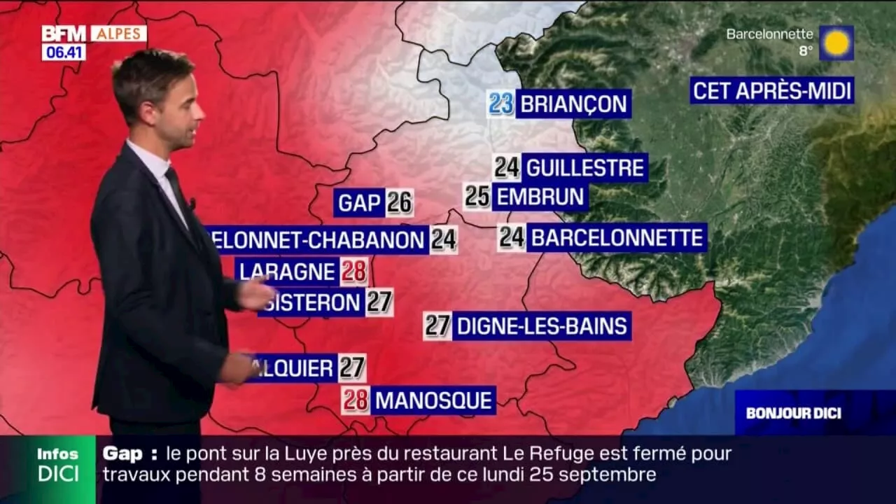 Météo Alpes du Sud: une belle journée ce mercredi, il fera 28°C à Manosque