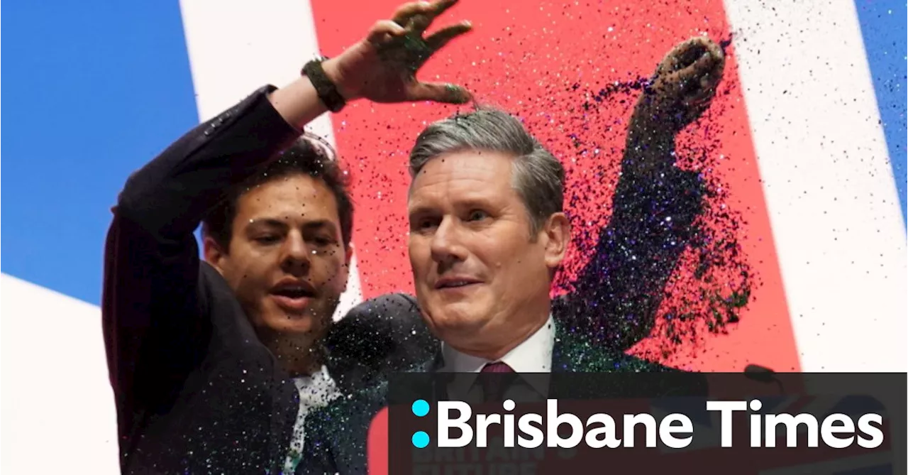 Protester showers Keir Starmer in glitter as he sets out prime ministerial vision