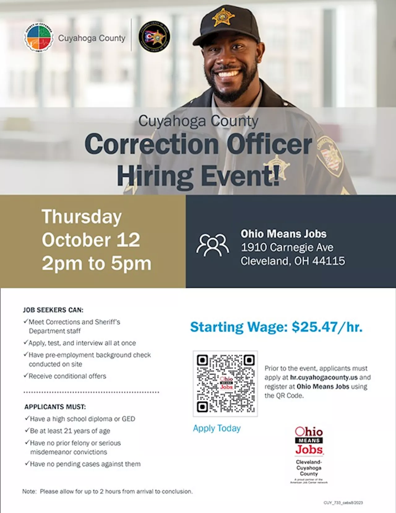 Cuyahoga County Sheriff's Department Hiring Event