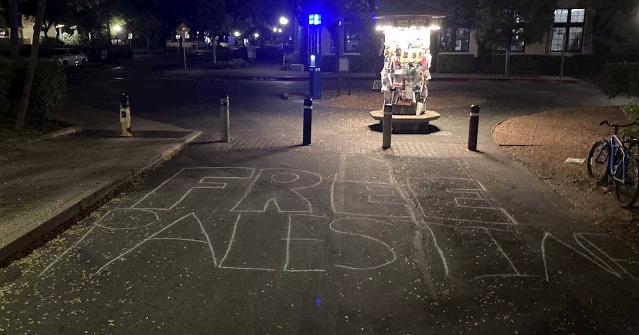 Anti-Israel chalk messages found on Stanford sidewalks following Hamas terror attacks