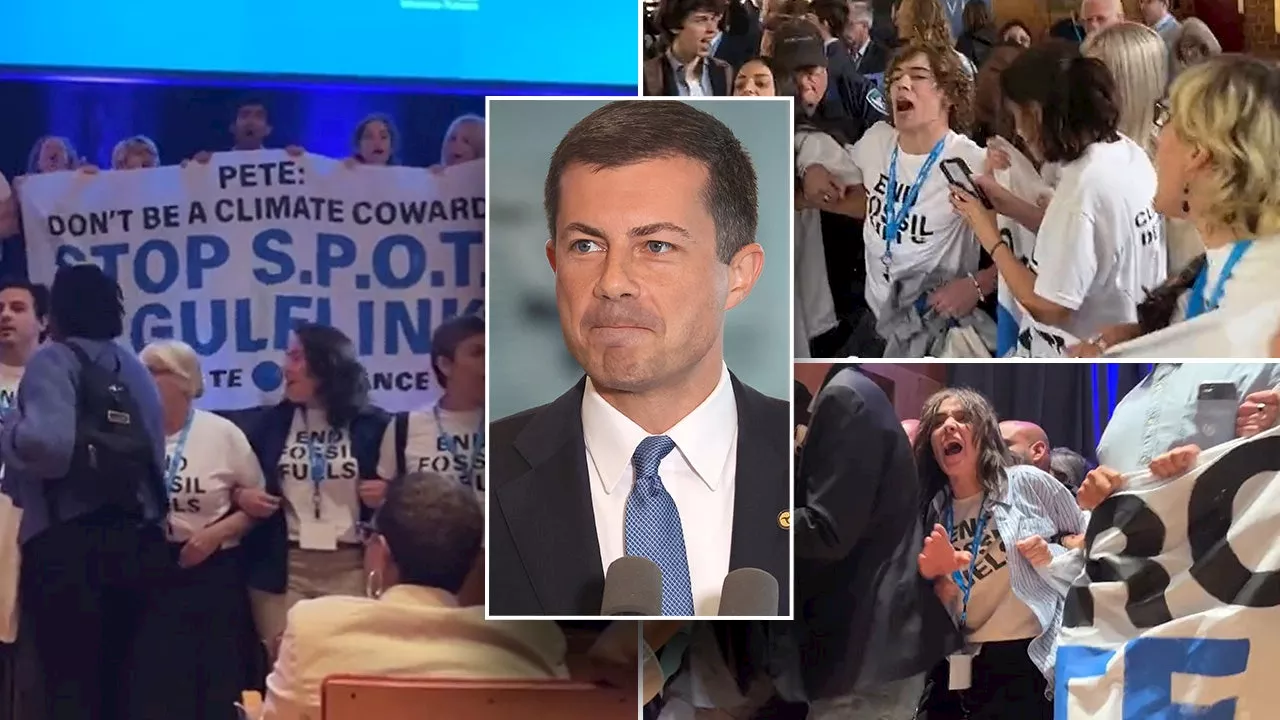 Pete Buttigieg chased from event by climate protesters chanting ‘Stop Petro Pete’