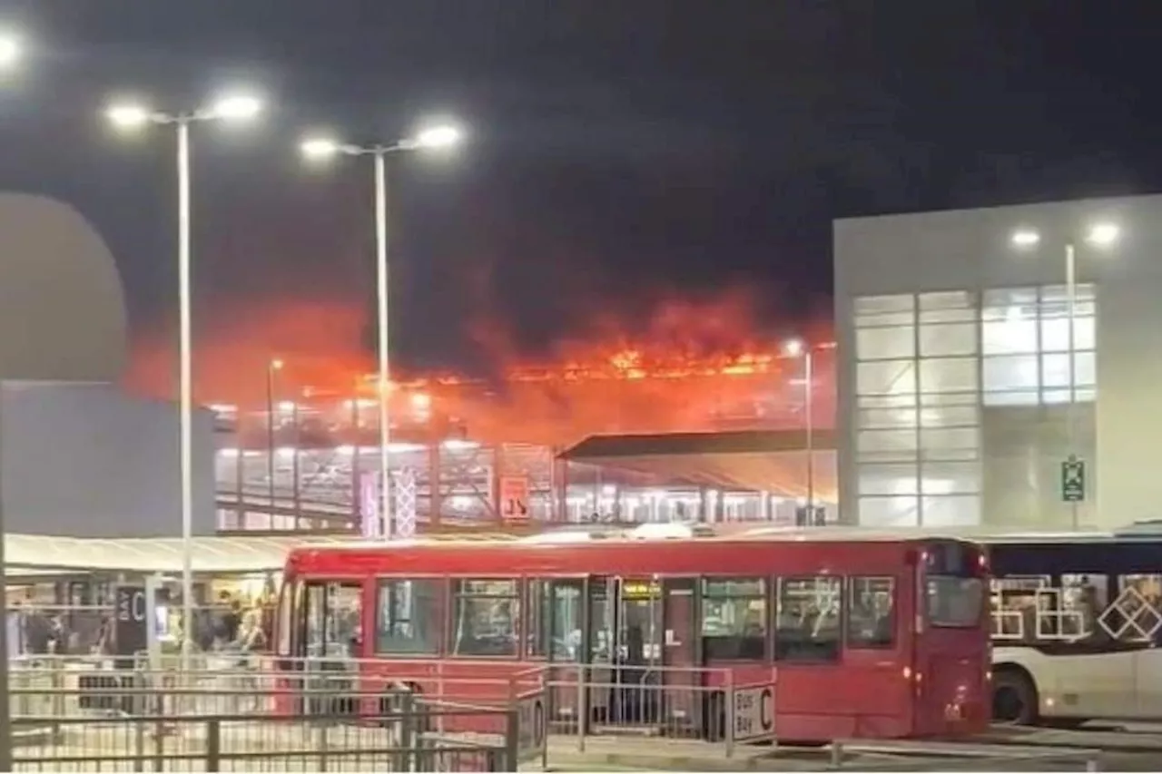 Luton Airport flights suspended after huge fire breaks out in car park