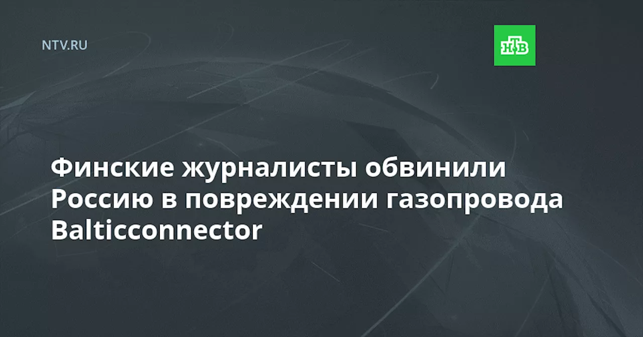 Финские журналисты обвинили Россию в повреждении газопровода Balticconnector