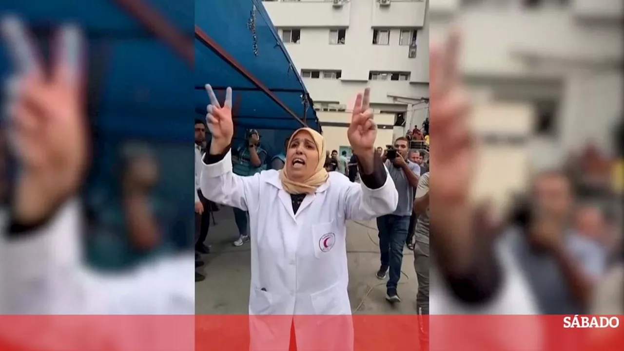 Enfermeira de Gaza em choque ao saber que o marido morreu