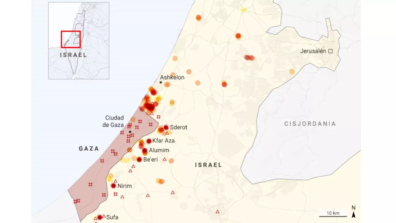 Mapa de la guerra entre Israel y Hamás en Gaza: bombardeos, ataques y muertos