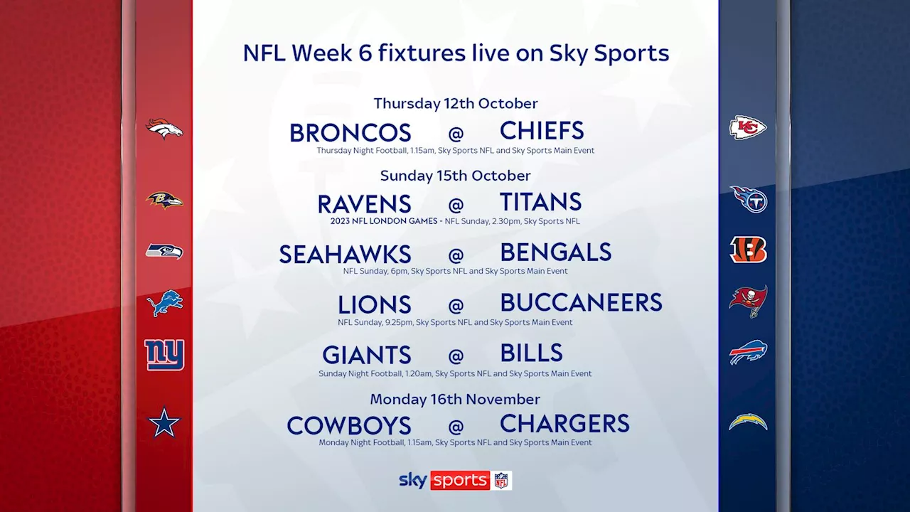 NFL 2023 season live on Sky Sports: Tampa Bay Buccaneers face Detroit Lions as Cincinnati Bengals meet Seattle