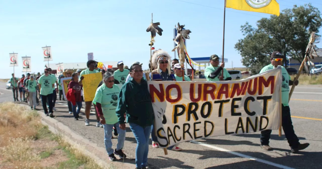 Ute Mountain Utes march against White Mesa as Energy Fuels prepares to reopen mines