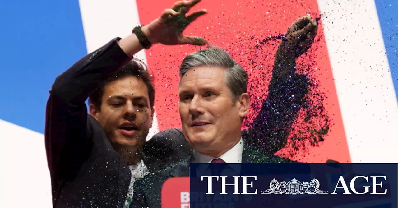 Protester showers Keir Starmer in glitter as he sets out prime ministerial vision