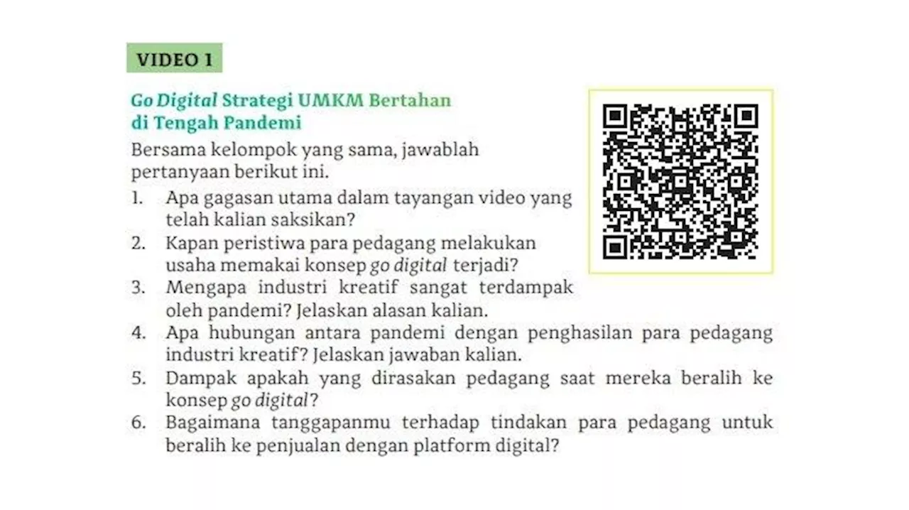 Kunci Jawaban Bahasa Indonesia Kelas 11 Halaman 42 Kurikulum Merdeka, Kegiatan 3: Video 1 Go Digital