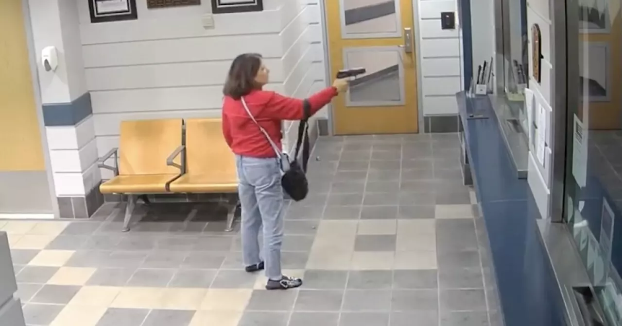 Video shows woman firing gun in Connecticut police station lobby