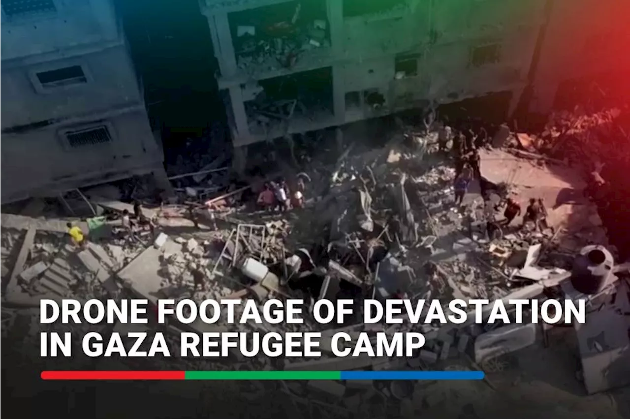 Drone footage shows devastation in Gaza refugee camp amid Israeli airstrikes