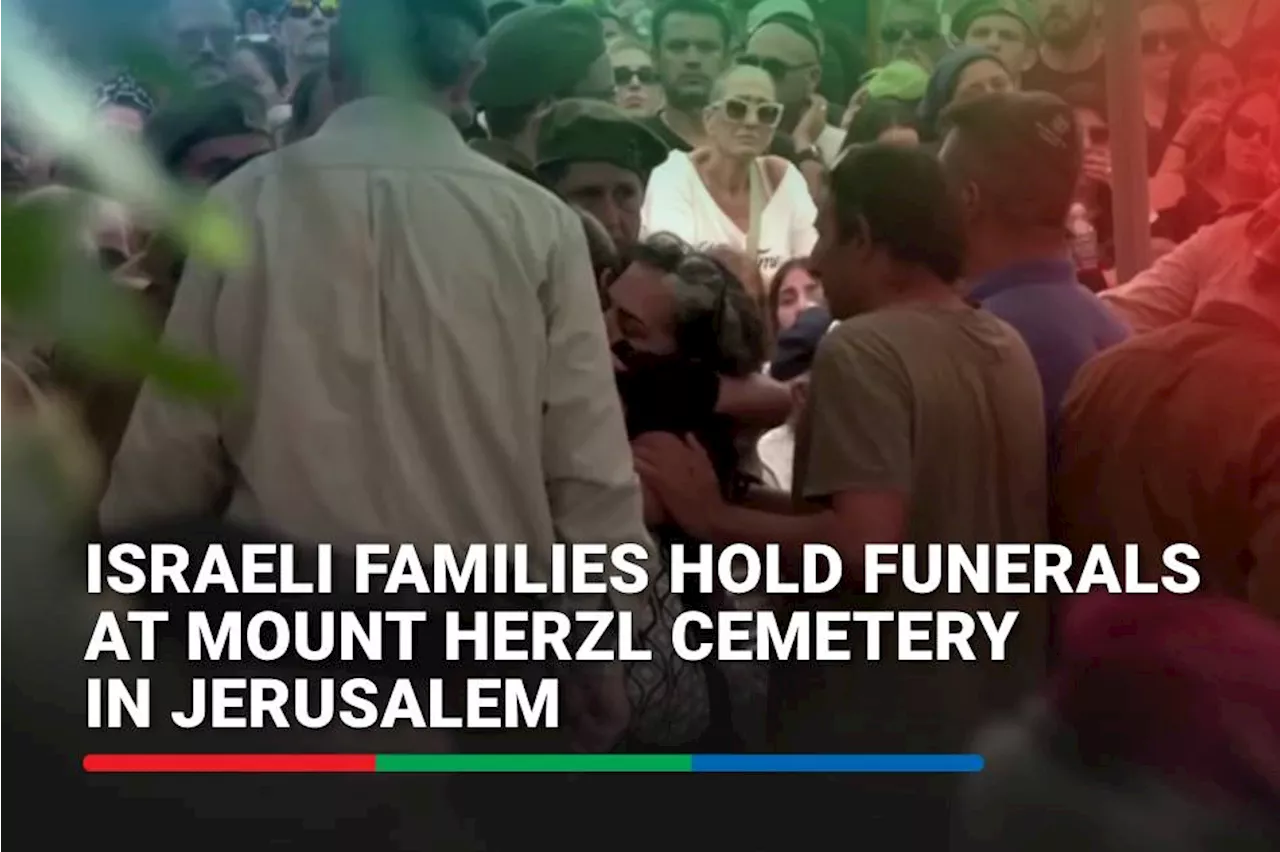 Israeli families hold funerals at Mount Herzl cemetery in Jerusalem