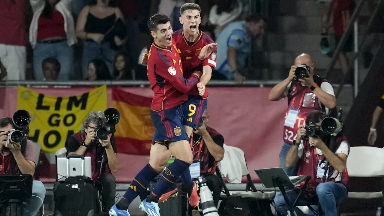 Spain wins 25th straight qualifier at home to keep Scotland from clinching spot in Euro 2024