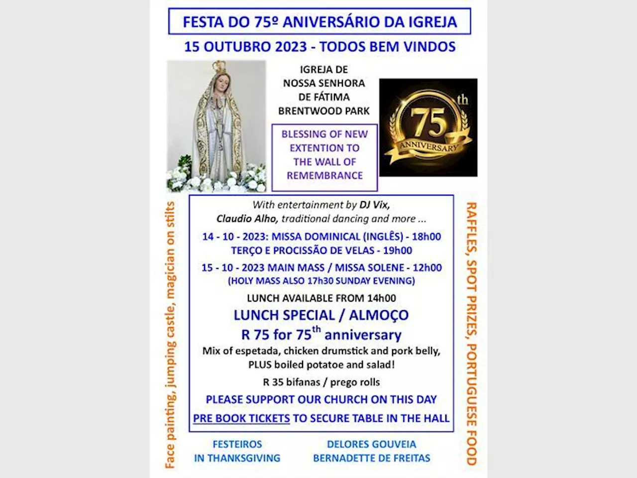 Church to celebrate 75 years in authentic Portuguese style