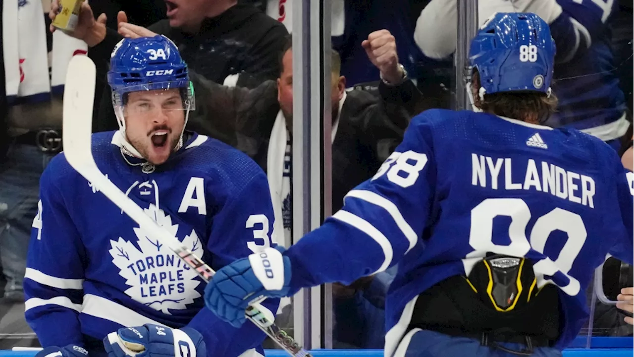 Matthews scores 2 late goals for hat trick, Maple Leafs beat Canadiens 6-5 in shootout