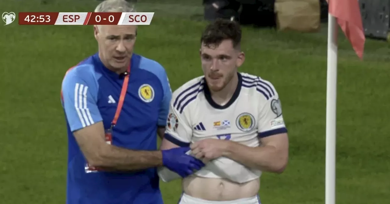 Andy Robertson forced off against Spain as he faces months out