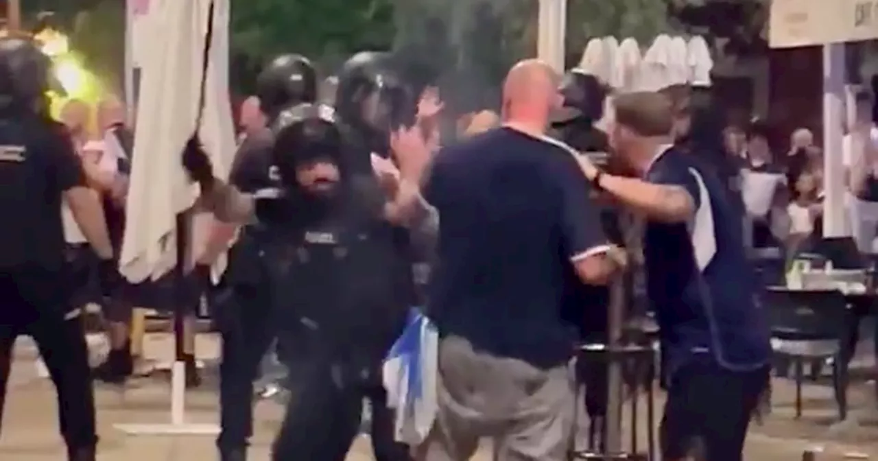 Scotland fan battered by Spanish riot cops with baton ahead of Euro 2024 match