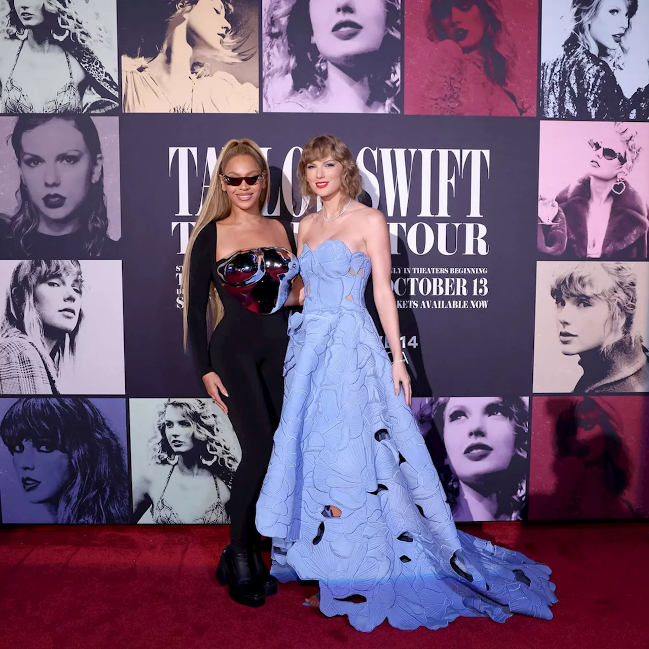 Taylor Swift Reacts to Beyoncé's 'Fairytale' Appearance at Star-Studded Eras Tour Film Premiere