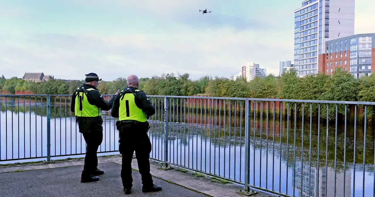 Police drones sweep Glasgow's River Kelvin as search continues for missing woman