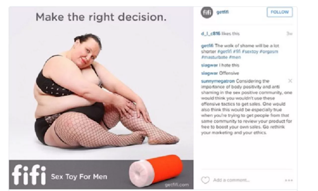 Sex Toy Company Criticised For Using Fat-Shaming Ad To Sell Product