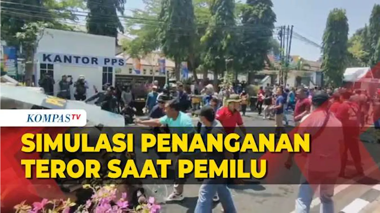 Polres Kediri Kota Gelar Simulasi Penanganan Teror Saat Pemilu