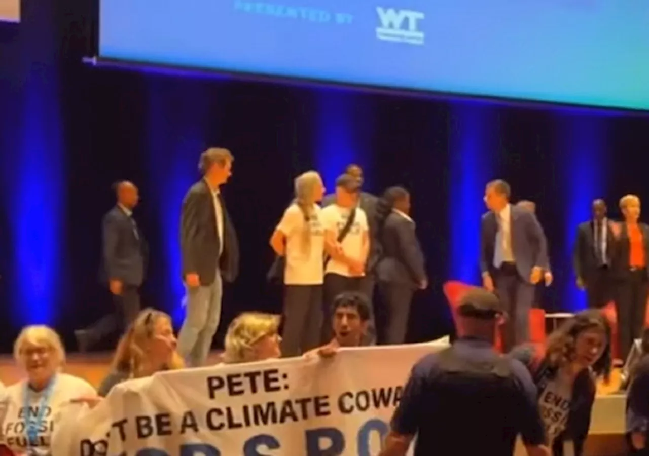 Pete Buttigieg Chased Off Stage by Climate Change Protesters Calling Him ‘Petro Pete’