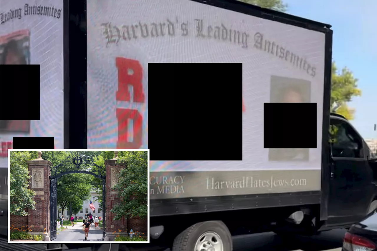 'Doxxing truck' drives around Harvard showing names, photos of students who blamed Israel for Hamas attacks