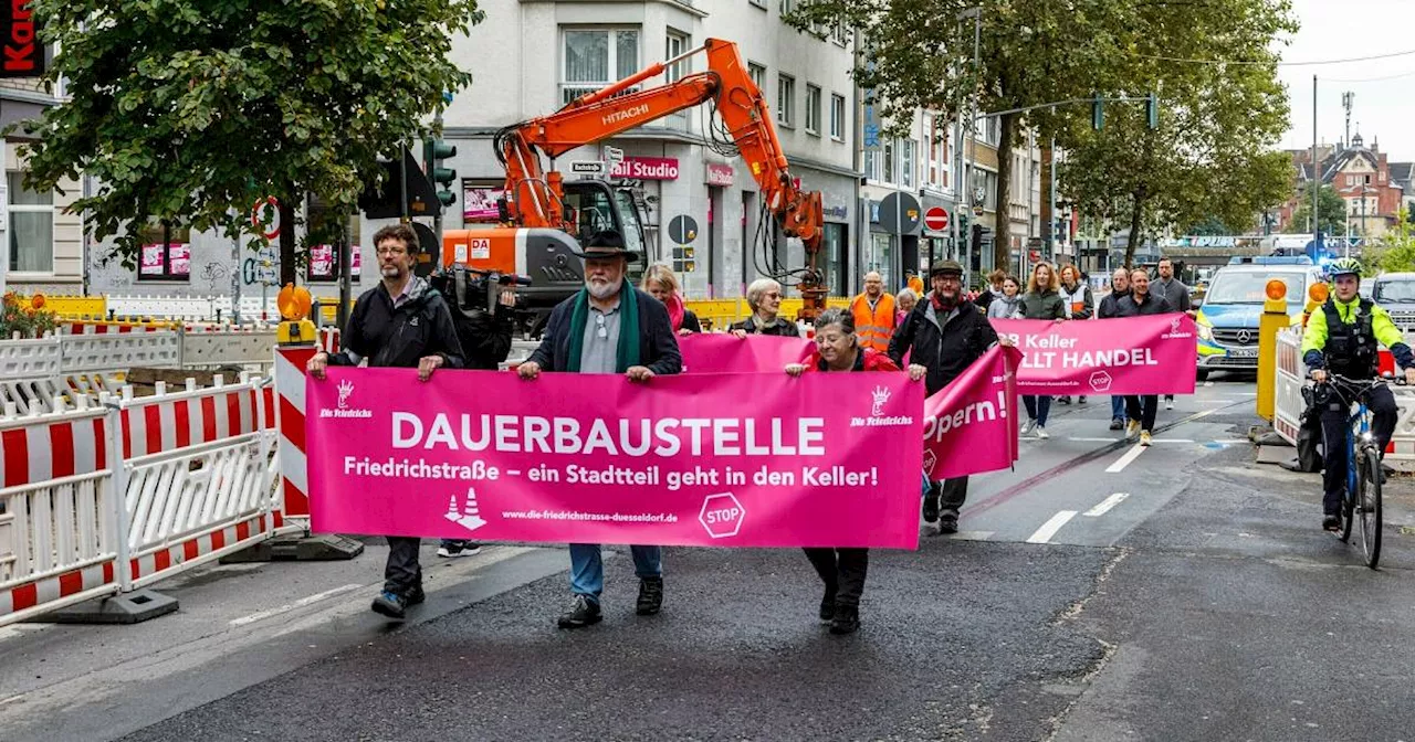 Düsseldorf: Friedrichstraße demonstriert gegen die Baustelle