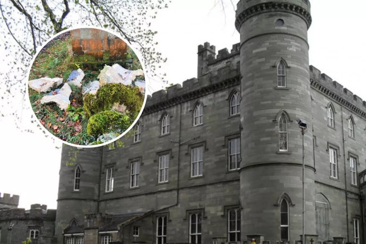 Smashed monument at Scottish castle raises questions for developers