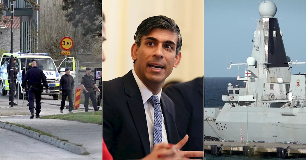 Massivt säkerhetspådrag när premiärminister Rishi Sunak kommer till Visby