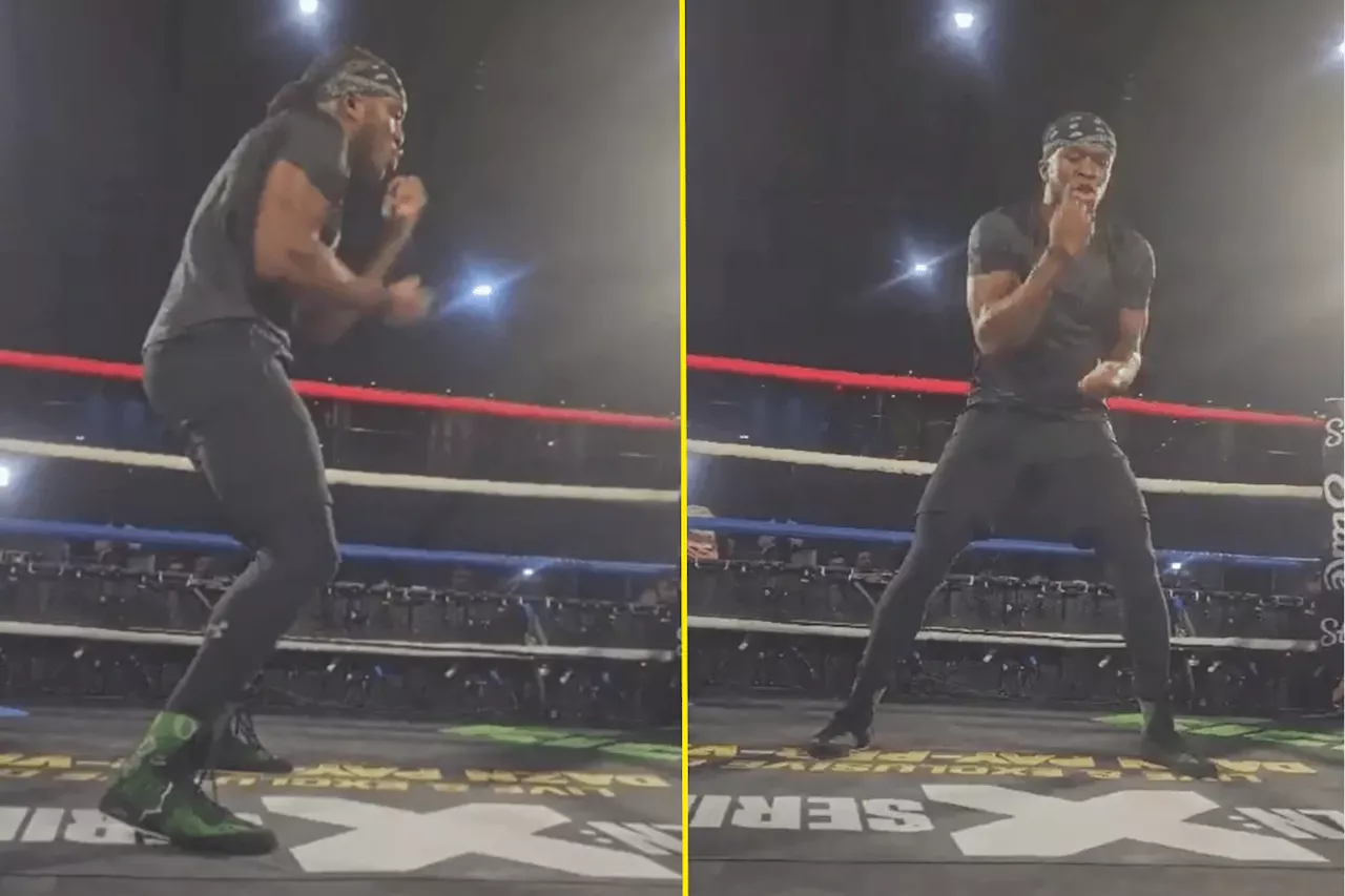 KSI shows off hand speed at media workout and claims he’s faster than Ryan Garcia...