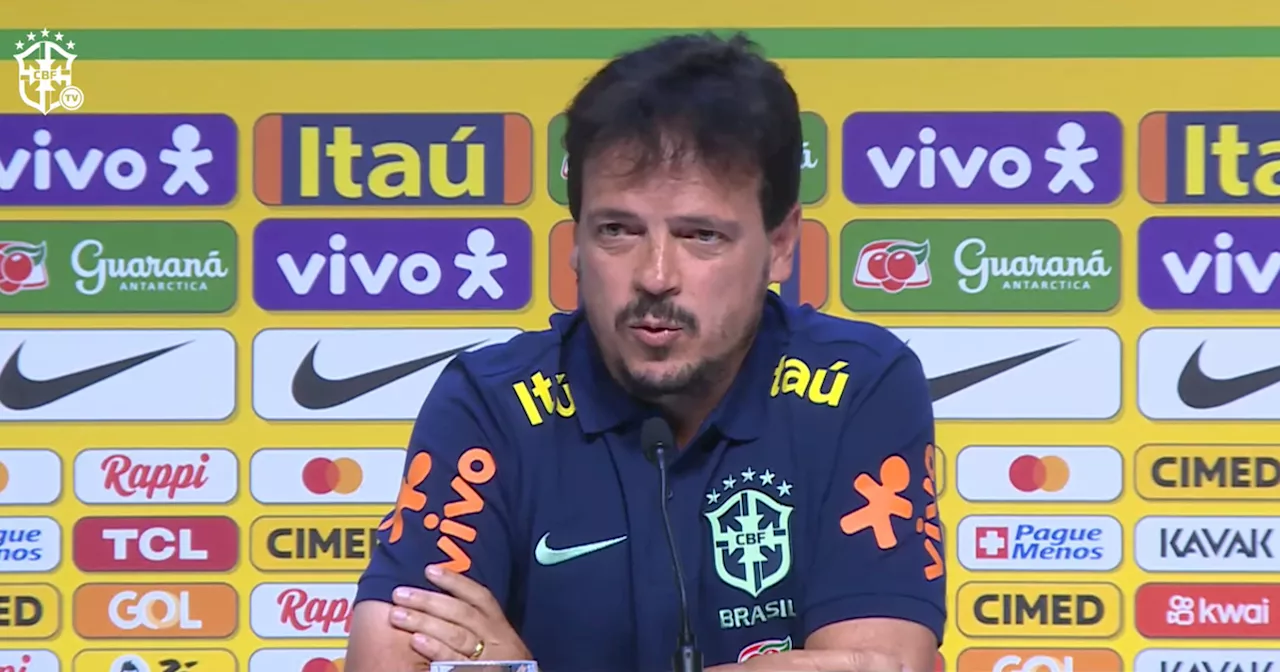 Técnico Diniz diz estar animado com dupla Neymar e Vini Jr. em campo