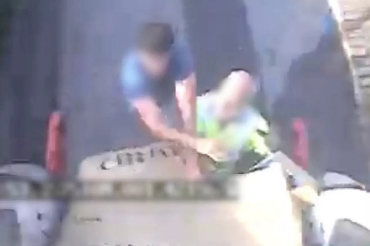 Shocking moment furious locals fight with binmen who REFUSED to take their rubbish...