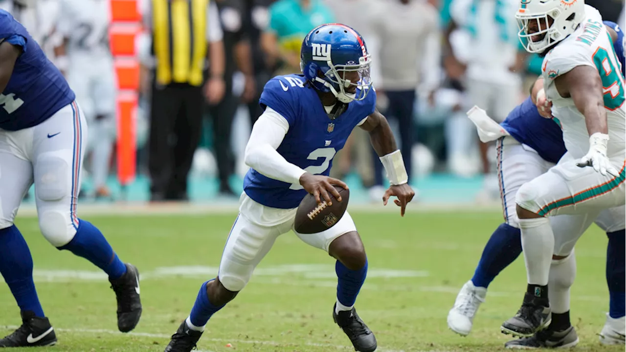 Giants QB Daniel Jones won't play against the Bills because of neck injury; Tyrod Taylor to start