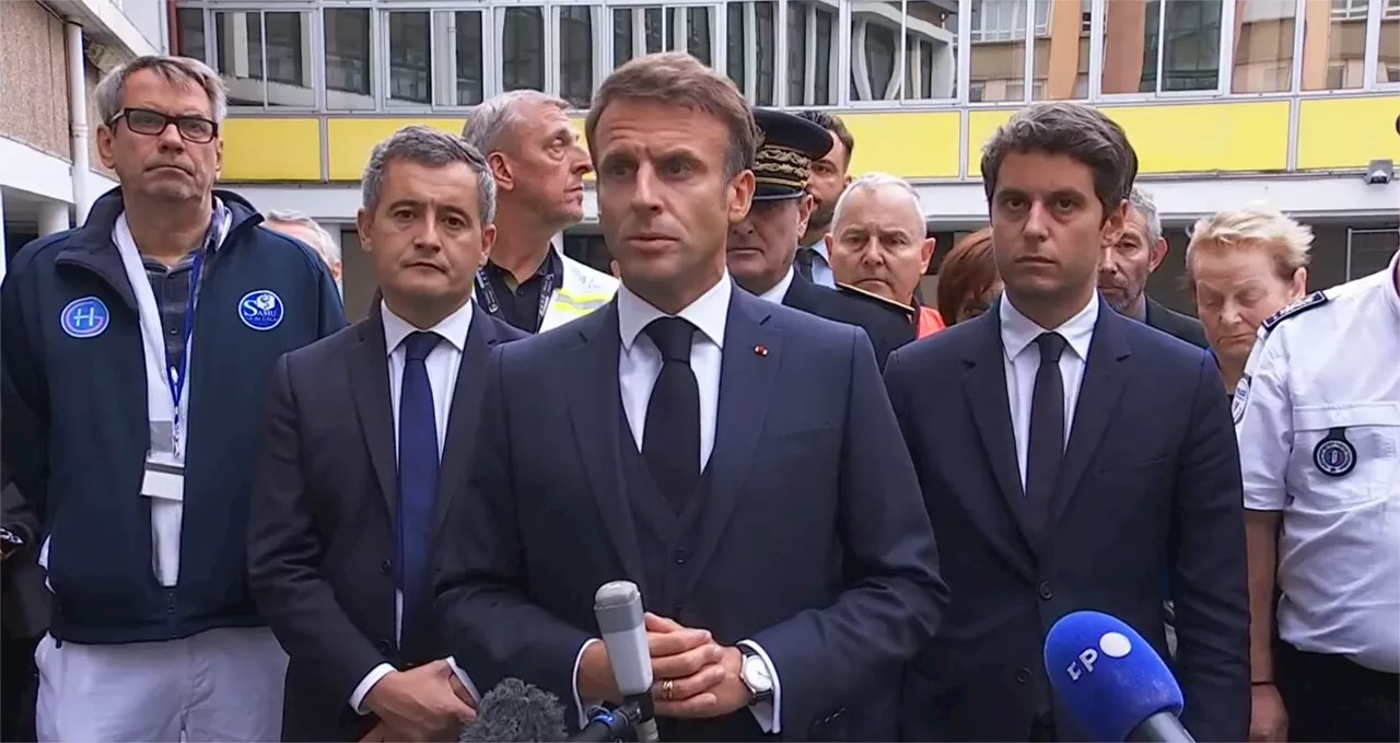 Attaque terroriste à Arras : 'Nous faisons bloc et nous tenons debout', lance Emmanuel Macron