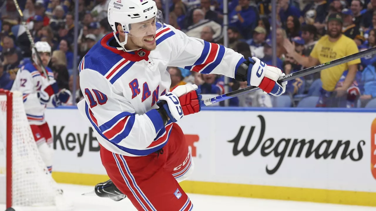 Kreider scores twice in Rangers' season-opening 5-1 win over Sabres