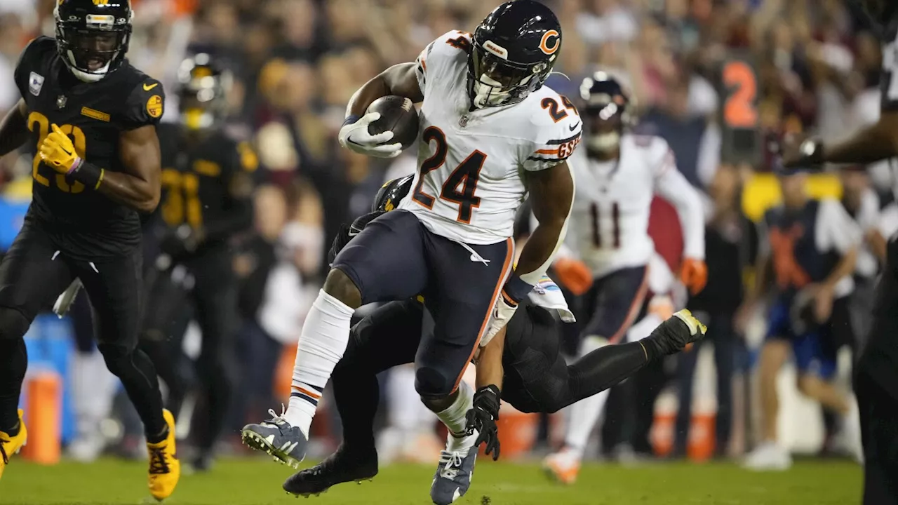 The Chicago Bears have placed leading rusher Khalil Herbert on injured reserve