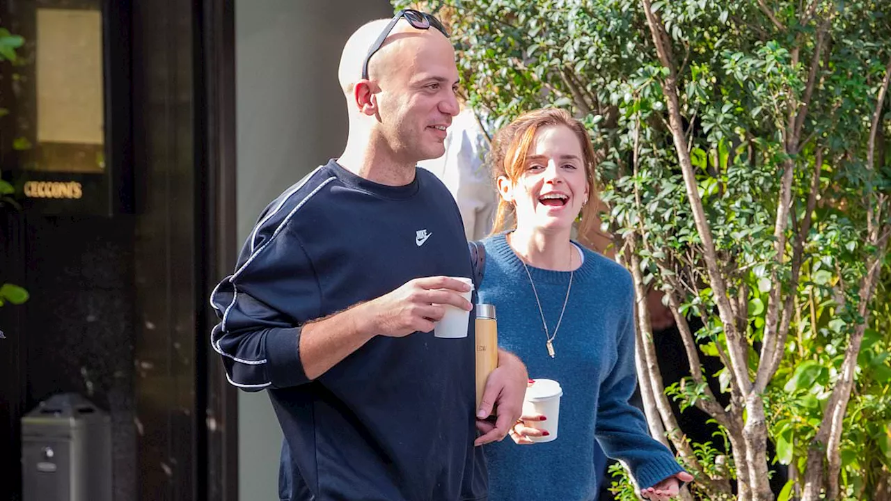 Emma Watson, 33, enjoys a cosy lunch with a Syrian refugee Bafta winner who arrived in the UK by...