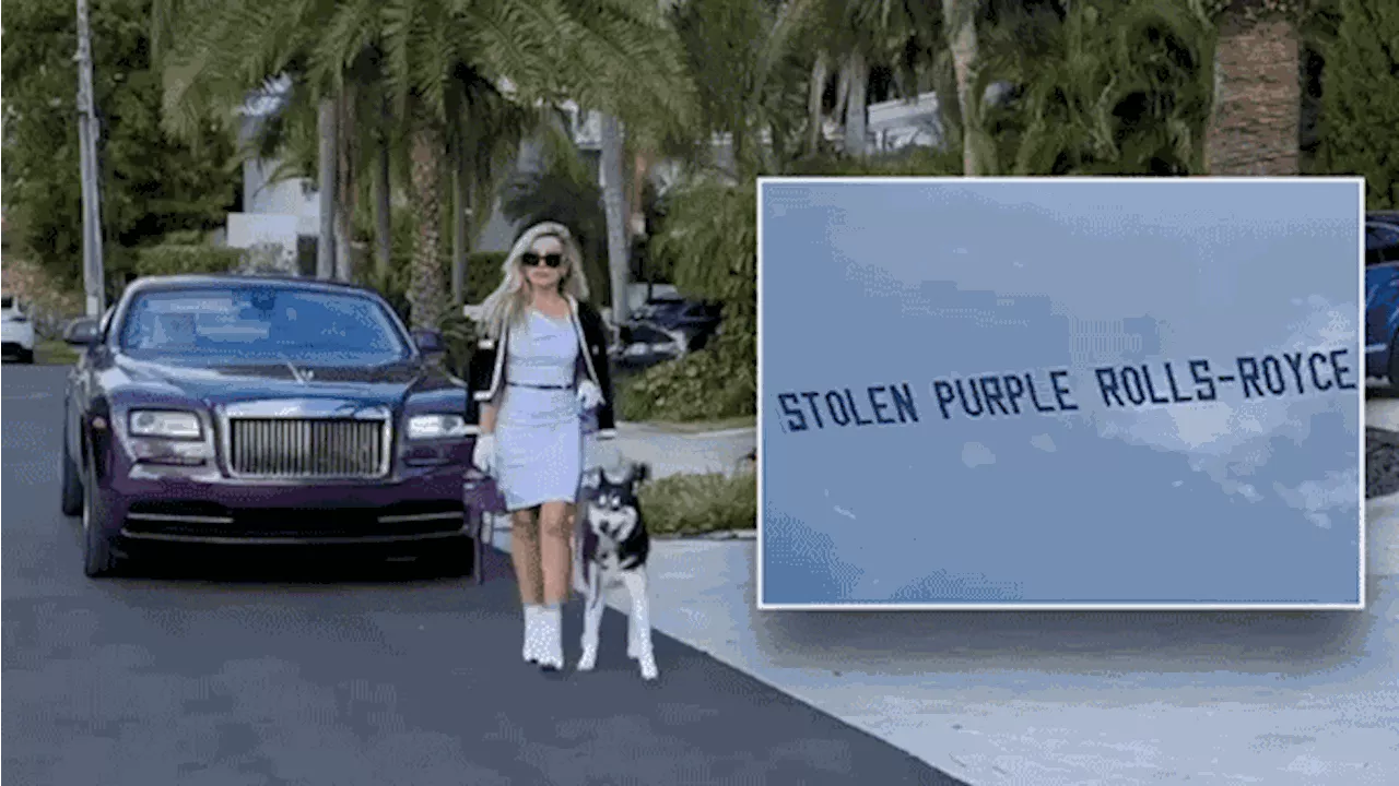 Miami mogul uses plane banner to find wife’s stolen purple Rolls-Royce