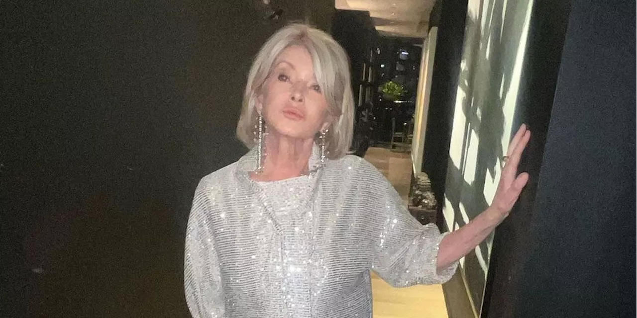 Martha Stewart's Super-Sparkly Silver Dress Had the Highest Slit