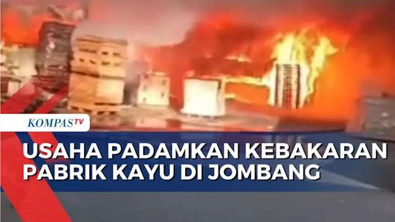 Usaha Pemadaman saat Kebakaran Pabrik Kayu di Jombang Merambat ke Perkebunan