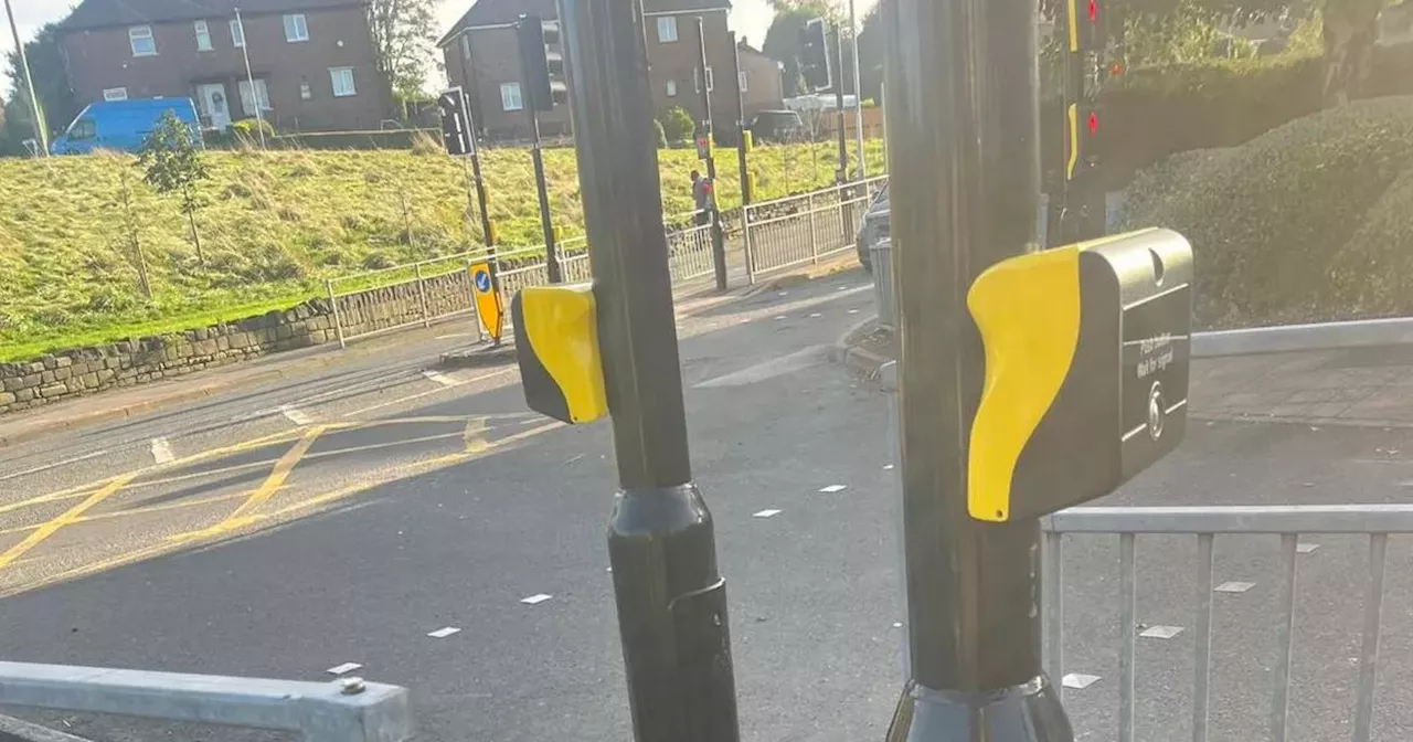 Leeds people say 'shambles' as lamp posts placed '15 inches' apart on crossing