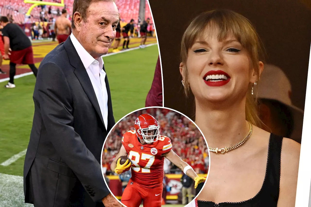 Al Michaels handled the Taylor Swift-Travis Kelce 'sideshow' differently during Broncos-Chiefs