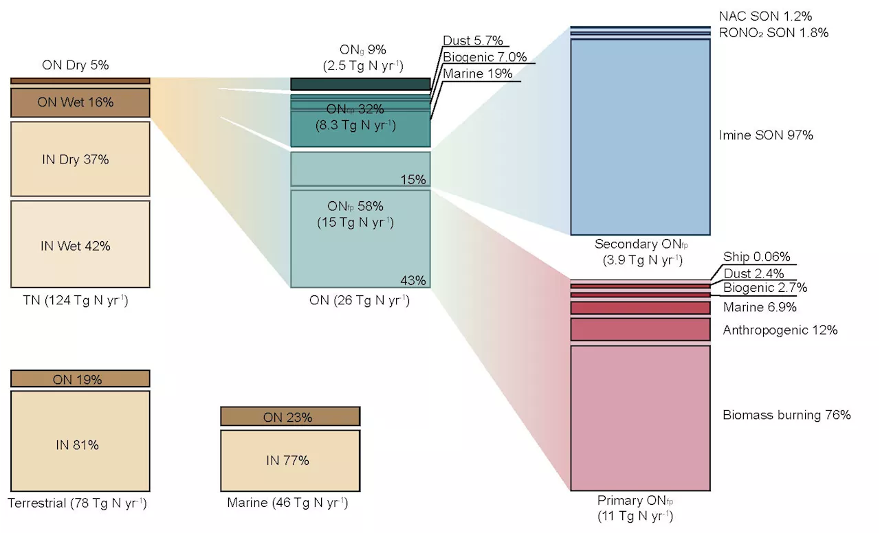 Organic nitrogen aerosol is an important contributor to global atmospheric nitrogen deposition, finds study